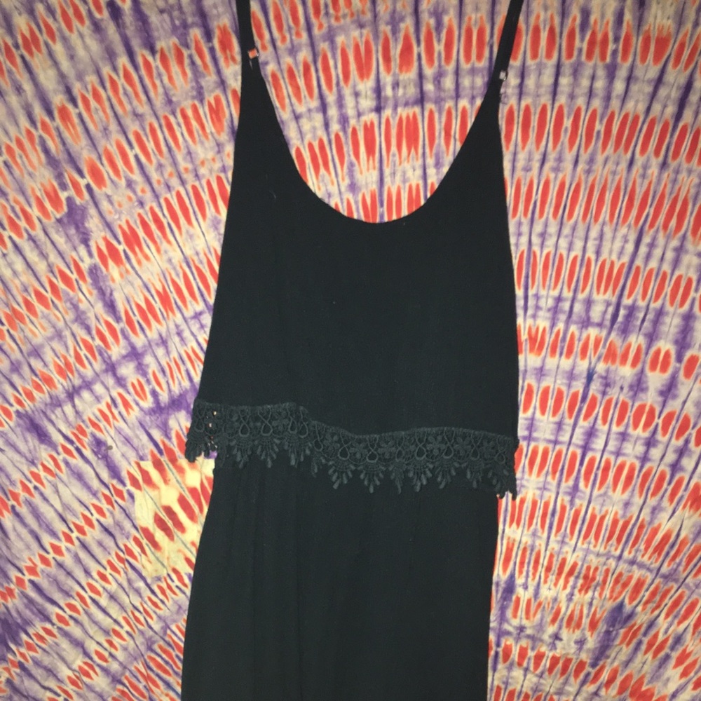 Black lace tank dress